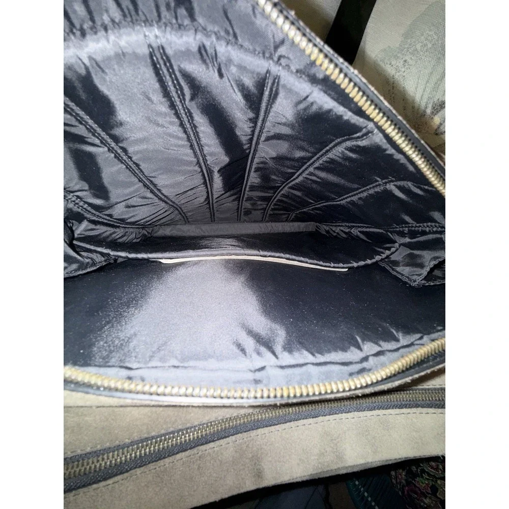 Tumi Briefcase Mens Grey Black Ombre Suede Leather Satchel Messenger Bag